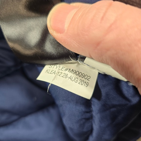 Marmot Azos Down Puffer Jacket Mens XL Blue 700 Fill Altered Sleeves Womens 1X - Picture 13 of 14